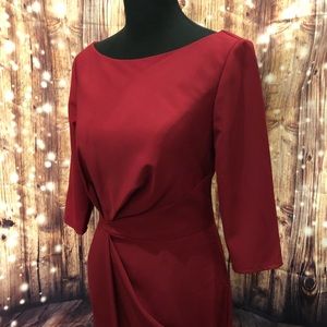 JS COLLECTIONS Pleated Crepe Sheath Dress